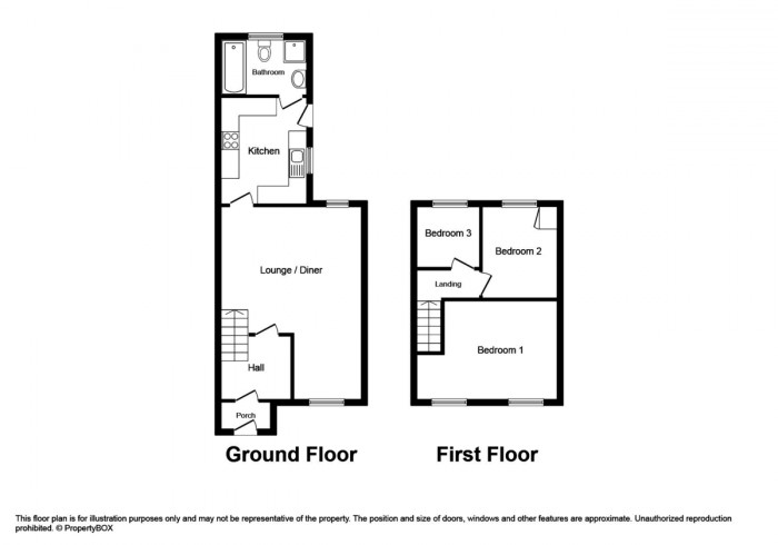 Floorplan for Hill Street, Ystrad Mynach