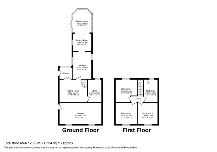 Floorplan for Gwern Llwyna Farm, Mill Road, Deri
