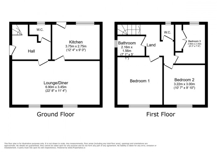 Floorplan for Lewis Crescent, Bargoed