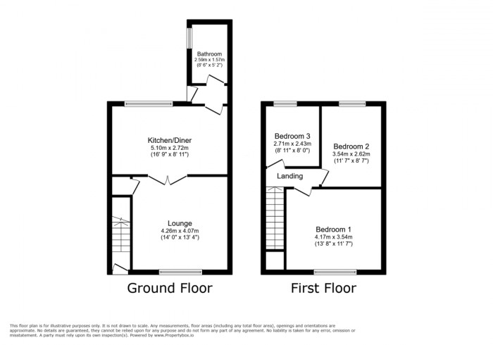 Floorplan for Asquith Street, Tir-y-berth, Hengoed