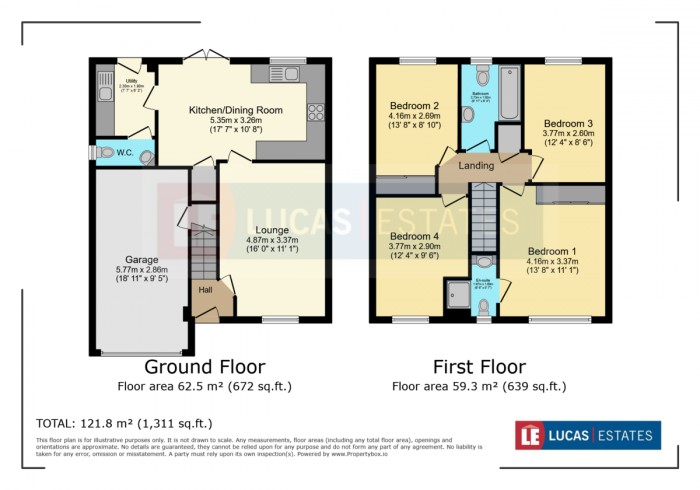 Floorplan for River Avenue, Trelewis, Treharris