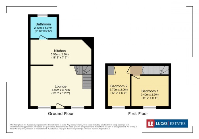 Floorplan for Renovated Cottage, Colly Row, Bedlinog