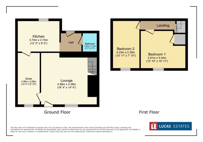 Floorplan for Upper High Street, Bedlinog, Treharris