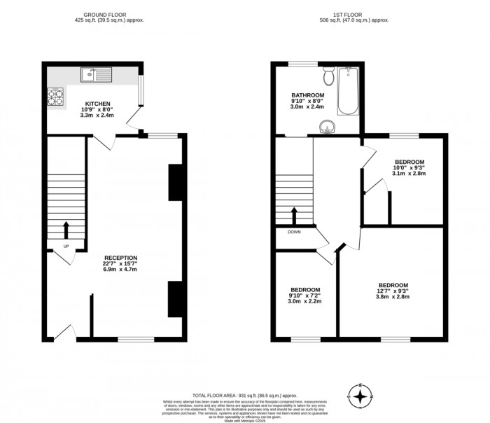 Floorplan for School Street, Llanbradach, Caerphilly