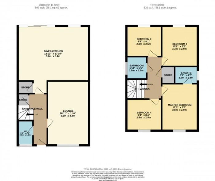 Floorplan for Brambling Crescent, Cwm Calon