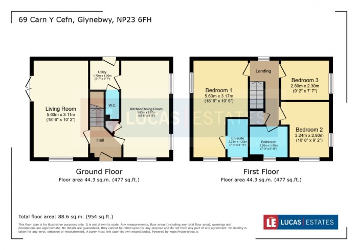 Floorplan for Carn Y Cefn, Ebbw Vale