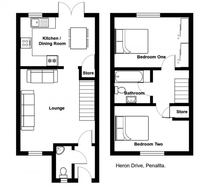 Floorplan for Heron Drive, Penallta