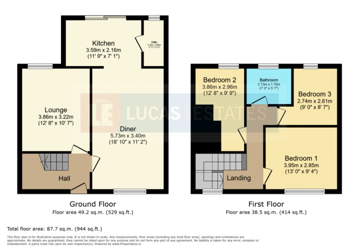Floorplan for Maesycoed Terrace, Ystrad Mynach